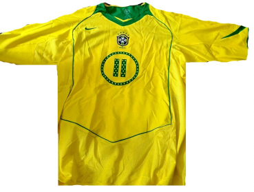 Nike Brasilien Trikot 11 Ronaldinho WM 2004 Gelb Heim Weltmeister Herren XXL/2XL
