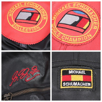 Michael Schumacher Lederjacke Nappa Leder Jacke Vettel Ferrari Herren 46 = S-M