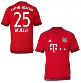 Adidas FC Bayern München Trikot 25 Thomas Müller 2015/16 heim rot Herren S oder XL