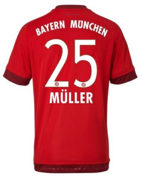 Adidas FC Bayern München Trikot 25 Thomas Müller 2015/16 heim rot Herren S oder XL