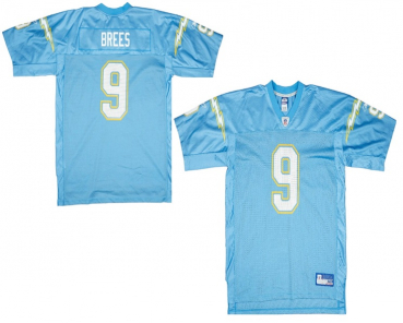 Reebok San Diego Chargers Trikot 9 Drew Brees 2002-04 NFL Blau Hellblau Herren M