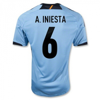 Adidas Spain jersey 6 Andrés Iniesta Euro 2012 away men's S/M/L/XL/XXL