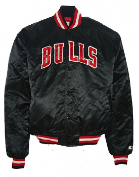 Starter Chicago Bulls College Jacke 23 Michael Jordan Trikot Schwarz Herren XL