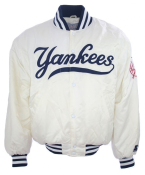 Starter New York Yankees Jacke College Glanz Baseball MLB Weiß Herren L