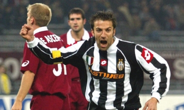 Lotto Juventus Turin Trikot 10 Del Piero Fastweb 2002/03 schwarz weiß Herren L
