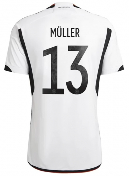 Adidas Deutschland Trikot 13 Thomas Müller WM 2022 heim weiß DFB 4 Sterne Herren S, M, L oder XL