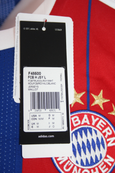 Adidas FC Bayern München Trikot 21 Philipp Lahm 2014/15 langarm heim neu blau rot gestreift Herren M