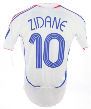 Adidas Frankreich Trikot 10 Zinedine Zidane WM 2006 Weiß Herren XL