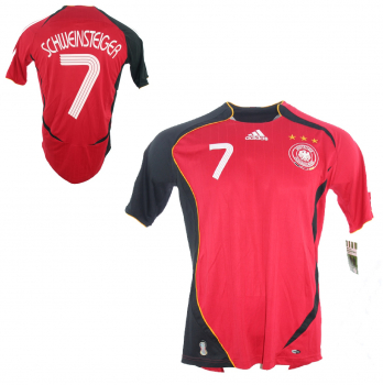 Adidas Deutschland Trikot 7 Bastian Schweinsteiger WM 2006 Rot DfB Herren 176cm/S/M/L