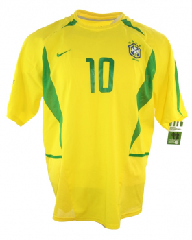 Nike Brasilien Trikot 10 Rivaldo 2002 WM Weltmeister Heim Gelb Herren XL