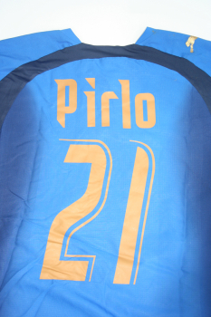 Puma Italien Trikot 21 Andrea Pirlo 2006 WM Weltmeister blau heim Herren S/L/XL