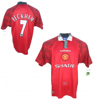 Umbro Manchester United Trikot 7 David Beckham 1997/98 Sharp Heim Herren L/XL