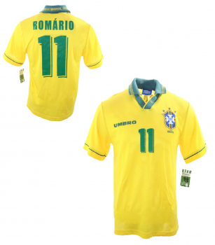 Umbro Brasilien Trikot 11 Romario WM 1994 Weltmeister USA-94 Heim Herren M L XL