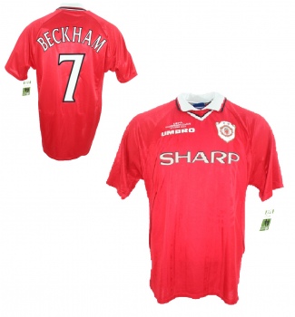 Umbro Manchester United Trikot 7 David Beckham 1999 CL Sieger Sharp Herren L/XL/XXL