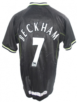 Umbro Manchester United camiseta 7 David Beckham 1998/99 Sharp negro señor L o XL