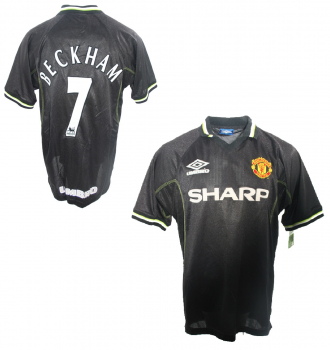 Umbro Manchester United Trikot 7 David Beckham 1998/99 Sharp Schwarz away Herren L oder XL