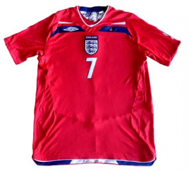 Umbro England Trikot 7 David Beckham Euro 2008 away rot Herren L
