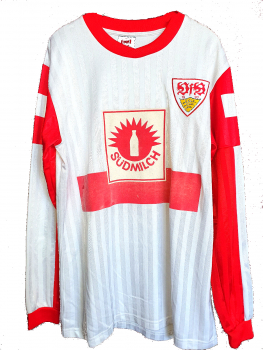 Retro VfB Stuttgart Trikot 1992 Meister Südmilch weiß heim langarm Herren M