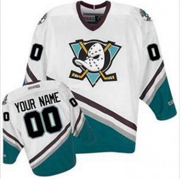 Anaheim Mighty Ducks Trikot Individuelle Beflockung Film Movie Weiß Neu S/M/L/XL/XXL/3XL