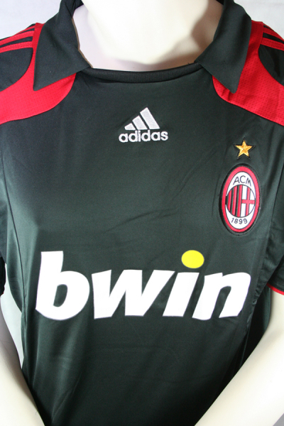 Adidas AC Milan jersey 11 Alberto Gilardino 2007/2008 away black Bwin men's XL