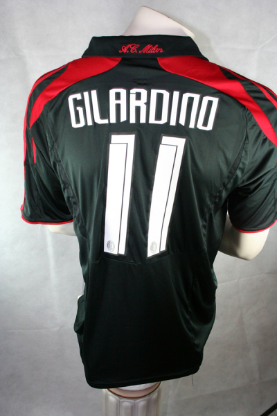 Adidas AC Milan jersey 11 Alberto Gilardino 2007/2008 away black Bwin men's XL