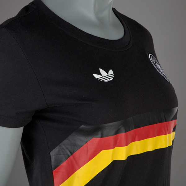 Adidas Originals Deutschland T-shirt DFB WM 90 1990 Tee schwarz Trikot Damen D - 36
