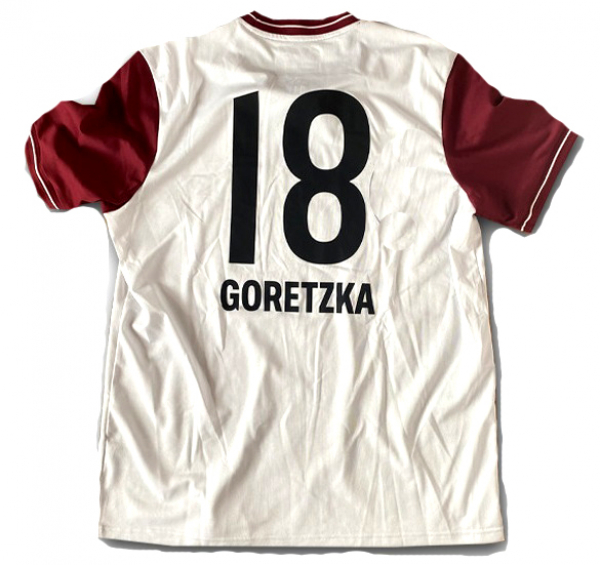 Adidas FC Bayern Munich jersey 18 Leon Goretzka 120 years anniversary retro shirt 1900 white black home men's L