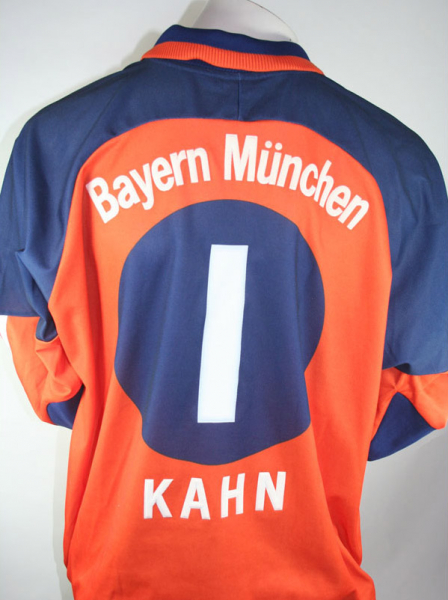 Adidas FC Bayern München Trikot Torwart 1 Oliver Kahn 2000/01 finale Orange XL