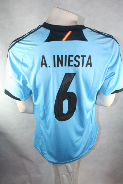 Adidas Spain jersey 6 Andrés Iniesta Euro 2012 away men's S/M/L/XL/XXL