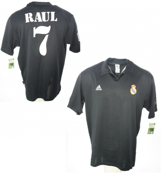 Adidas Real Madrid Trikot 7 Raul 2001/02 100 Jahre Schwarz Herren XL