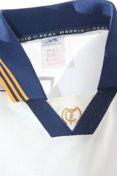Adidas Real Madrid Trikot 7 Raul 9 Suker 10 Seedorf 4 Hierro 1998-00 Teka Weiß CL Herren M oder L