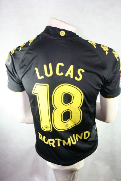 Kappa Borussia Dortmund Trikot 18 Lucas Barrios 2009/10 BVB Schwarz Away Evonik S