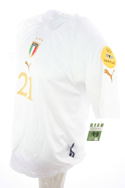 Puma Italien Trikot 21 Andrea Pirlo Euro 2004 Away weiß Herren XL