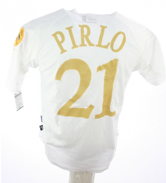 Puma Italien Trikot 21 Andrea Pirlo Euro 2004 Away weiß Herren XL