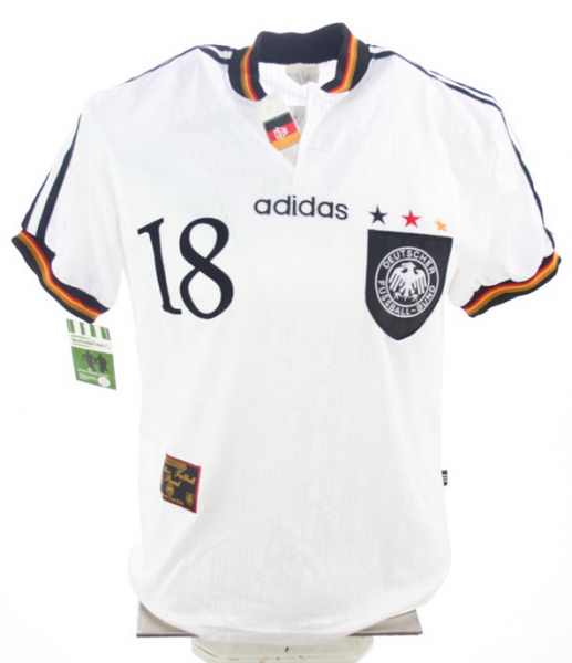 Adidas Deutschland Trikot 18 Jürgen Klinsmann 1996 Euro 96 Match worn DfB Herren S oder XL