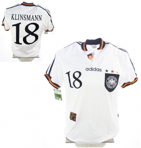 Adidas Deutschland Trikot 18 Jürgen Klinsmann 1996 Euro 96 Match worn DfB Herren S oder XL