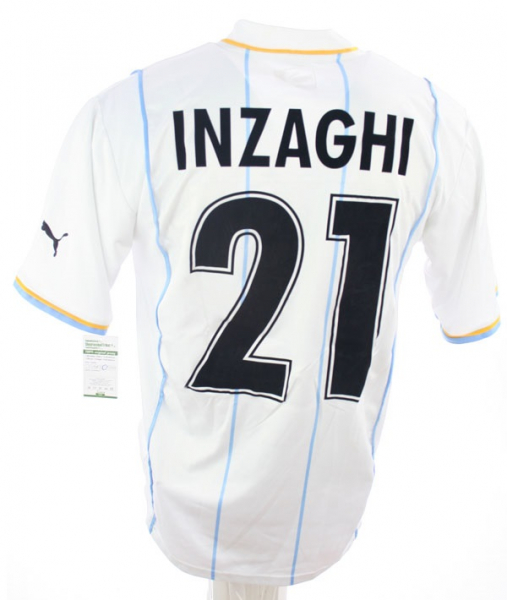 Puma Lazio Rom camiseta 21 Simone Inzaghi 2001/2002 blanco/azul Siemens senor L