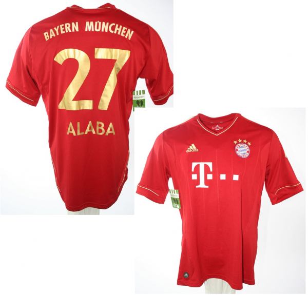 Adidas FC Bayern München Trikot 27 Alaba 2012/13 Heim Rot Herren XL