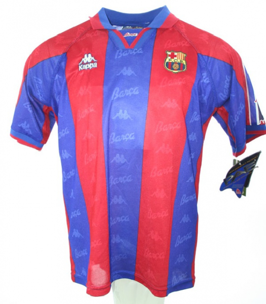 Kappa FC Barcelona Trikot 7 Luis Figo 1996/97 Heim Match Issued Neu Herren M