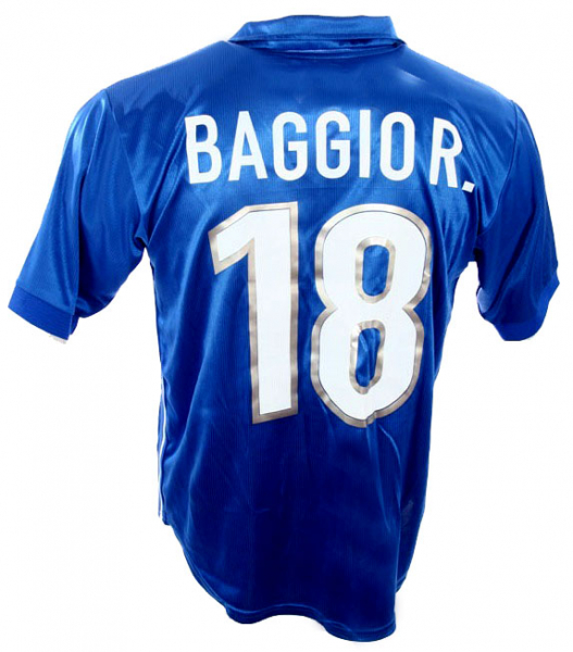 Nike Italien Trikot 18 Roberto Baggio WM 1998 Blau Heim Herren S/M/L/XL und Kinder 164-176 cm