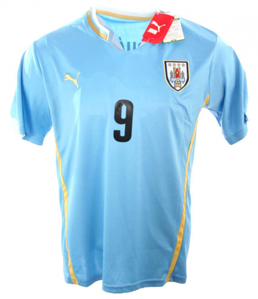 Puma Uruguay camiseta 9 Luis Suarez copa del mundo 2014 home azul nuevo senor XL