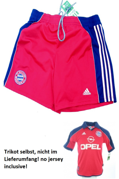 Adidas FC Bayern München Trikothose 1999-2001 Opel  Hose rot Kinder 164 cm Herren XS & D8 = L