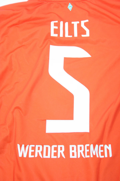 Nike SV Werder Bremen camiseta 5 Dieter Eilts 2011/12 naranja Away men's S-M 176cm