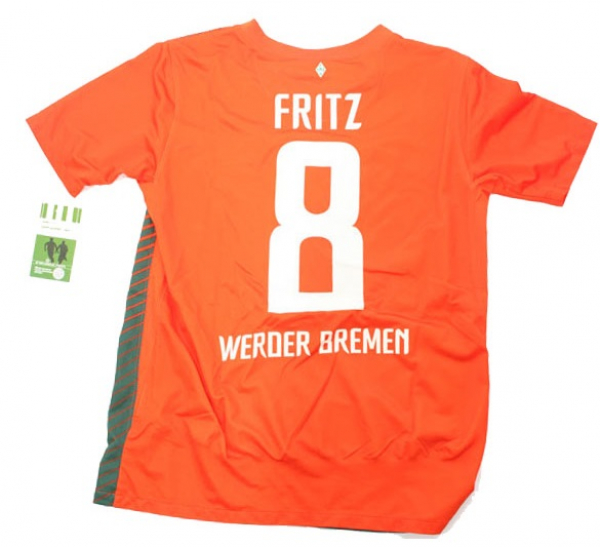 Nike SV Werder Bremen Trikot 8 Clemens Fritz 2011/12 Away SVW Orange Herren S-M 164cm-176cm
