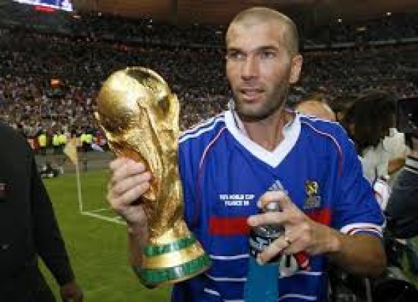 Adidas Frankreich Trikot 10 Zinedine Zidane WM 1998 Blau Heim Herren L