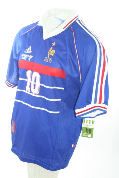 Adidas Frankreich Trikot 10 Zinedine Zidane WM 1998 Blau Heim Herren L