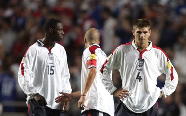 Umbro Inglaterra camiseta Euro 2004 maillot blanco senor XL