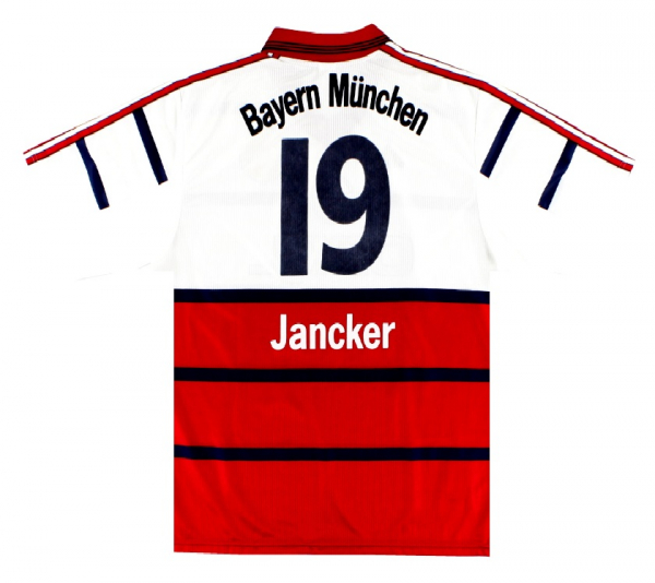 Adidas FC Bayern München Trikot 19 Carsten Jancker 1998/99 auswärts rot weiß Opel Herren XL (B-ware)