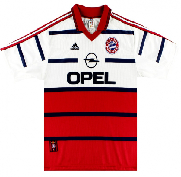 Adidas FC Bayern München Trikot 19 Carsten Jancker 1998/99 auswärts rot weiß Opel Herren XL (B-ware)