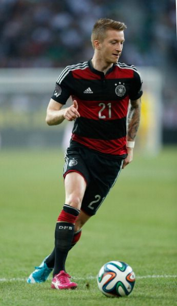 Adidas Deutschland Trikot 21 Marco Reus 2014 DFB auswärts rot/schwarz Herren M